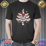 Funny Cow Christmas Tree Funny Xmas Cute Cow Lover Lights T-Shirt
