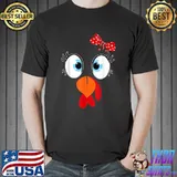 Funny Cute Turkey Face Thanksgiving I’m Thankful Family Costume T Shirt