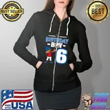 Funny dabbing Boy 6 Year Old Baseball Player 6th Bday Party T-Shirt Full Zip Hooded