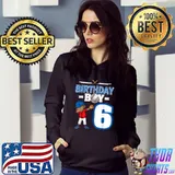 Funny dabbing Boy 6 Year Old Baseball Player 6th Bday Party T-Shirt