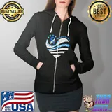 Funny diabetes Awareness Heart Shirt Full Zip Hooded