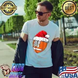 Funny Football Christmas Santa Hat Football Player Game Day T-s Unisex