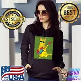 Funny Guitar Playing Retro Cat Shirt