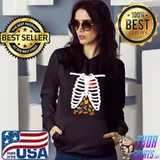 Funny Halloween Candy Rib Cage X-Ray Skeleton T-Shirt