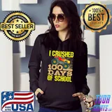 Funny i Crushed 100 Days Of School TShirt Boys Monster Truck T-Shirt