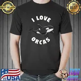 Funny i Love Orcas Killer Whale T Shirt Orca Lover Tee