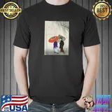 Funny japanese Art Women Walking in The Rain Japanese Woodblock T-Shirt Unisex