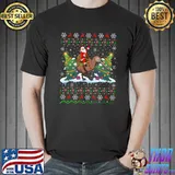 Funny Kiwi Bird Lover Ugly Santa Riding Kiwi Christmas Premium T-Shirt Unisex