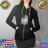 Funny let's Go Brandon Conservative Anti Liberal US Flag T-Shirt Full Zip Hooded