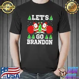 Funny Let's Go Bradon Santa Claus Christmas Shirt