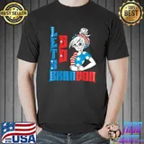 Funny let’s Go Brandon Womens Tshirt Messy Bun America Flag T Shirt