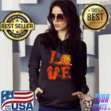 Funny LOVE Volleyball Lovers Pumpkin Witch Halloween Costume T Shirt