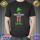 Funny Mechanic Elf Family Matching Group Christmas Party Pajama T Shirt