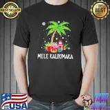 Funny Mele Kalikimaka Christmas Lights Palm Tree Hawaiian T-Shirt
