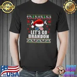 Funny Merry Christmas Let's go Branson Brandon Ugly Sweater Style T-shirt