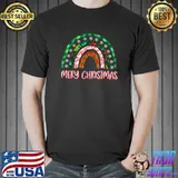 Funny merry Christmas Rainbow Tree Buffalo Plaid Xmas 2021 T-Shirt Unisex