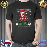 Funny merry Christmas Santa Dabbing Believe Xmas Holiday T-Shirt Unisex