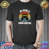 Funny my Name Is Jermaine And I Have A Gaming Addiction Premium T-Shirt Unisex