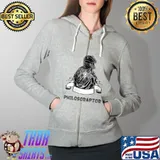 Funny philosoraptor Raptor Philosopher Dinosaur Pun T-Shirt Full Zip Hooded