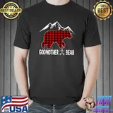 Funny red Plaid Moma Bear Christmas Pajama Matching Family T-Shirt Unisex