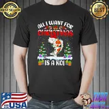 Funny Santa Hat All I Want For Christmas Is A Koi Fish T Shirt Unisex