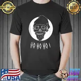 Funny Scary Xmas Skull with Santa Hat Horror Fan Christmas Ugly T- Unisex