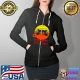 Funny tea Cat Summer Retro T-Shirt Full Zip Hooded