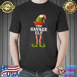 Funny the Savage Elf Shirt Funny Christmas Group Matching Family T-Shirt Unisex