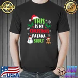 Funny this is my Christmas Pajama Family Matching santa hat Premium T-Shirt Unisex