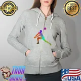 Funny Volleyball Colorful Shirt Full Zip Hooded