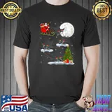 Funny Xmas Lighting Tree Santa Riding Rook Bird Christmas T Shirt Unisex