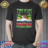 Funny Xmas Santa This Is My Hedgehog Christmas Pajama Premium T-Shirt Unisex