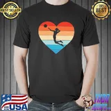 Girl Play Volleyball Heart Vintage Shirt Unisex