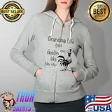 Grandma Life Got Me Feeling Like Hei Hei Moana Disney Shirt Full Zip Hooded