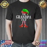 Grandpa Elf Matching Family Funny Grandma Christmas Party T-Shirt