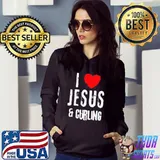 Grunge I Love JESUS & CURLING, Christian Vintage Shirt