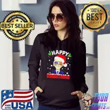 HAPPY CHRISTMAS FUNNY JOE BIDEN SANTA HAT XMAS SNOWFLAKE SHIRT