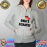 Heart Oma's Schatzi Germany Flag Shirt Full Zip Hooded