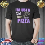 I'm Just A Girl Who Loves Pizza Funny Graphic T-Shirt Unisex