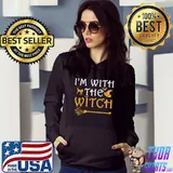I'm With The Witch shirt Funny Halloween Costume Couples T-Shirt