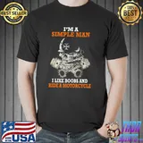 I’m A Simple Man I Like Boobs And Ride A Motorcycle Skull Biker Shirts Unisex