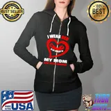 In My Memory Of My Mom Heart Disease Awareness T s Full Zip Hooded