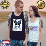In November We Wear Blue Messy Bun Diabetes Awareness T-Shirt Tank Top