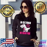 In October We Wear Pink Breast Cancer Awareness Toddler Kids T-Shirt