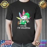 Kiss Me I’m Highrish Weed Snoopy St. Patrick Day Shirts Unisex