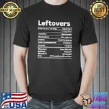 Leftovers Nutrition Facts Shirt Thanksgiving Leftover Recipe T-Shirt
