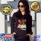 Let It Snow Merry Xmas Farm Animals Tractor Sweater T shirt