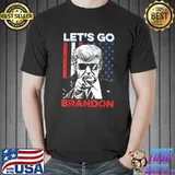Let's Go Brandon Donal Trump US Flag Print T-Shirt Unisex