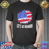 Let’s Go Branden Brandon Retro Sunflower US Flag T-Shirt Unisex