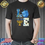 LOVE Cute Hanukkah Decorations Dreidel Menorah Chanukah Premium T-Shirt Unisex